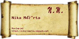 Nika Márta névjegykártya